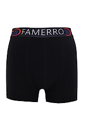 Siyah pamuklu esnek yapılı erkek boxer